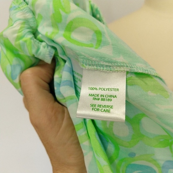 Lilly Pulitzer Deanna Romper XS Any Fins Possible Green and Blue - Picture 9 of 9
